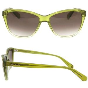 Balmain BL202503 Sunglasses with Case; 56mm, Green Translucent Brown Gradient